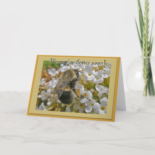 Bumblebee with Pollen Baskets Get Well Card (Front)