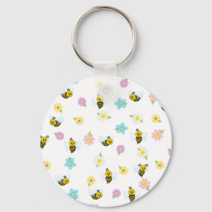 Bumblebee Yellow Black Bumble Bee Colourful Keychain