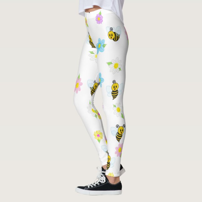 Bumblebee Yellow Black Bumble Bee Colourful Leggings (Left)