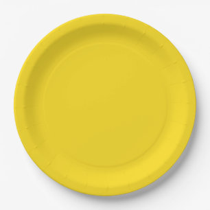 Bumblebee Yellow Solid Yellow Paper Plate