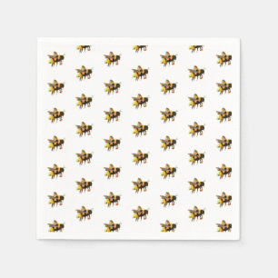 Bumblebees Collecting Nectar and Pollen Napkin