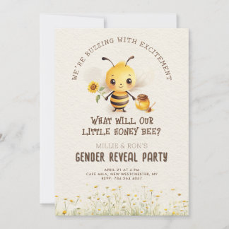 Bumblebees Honey Boy or Girl Gender Reveal Party Invitation