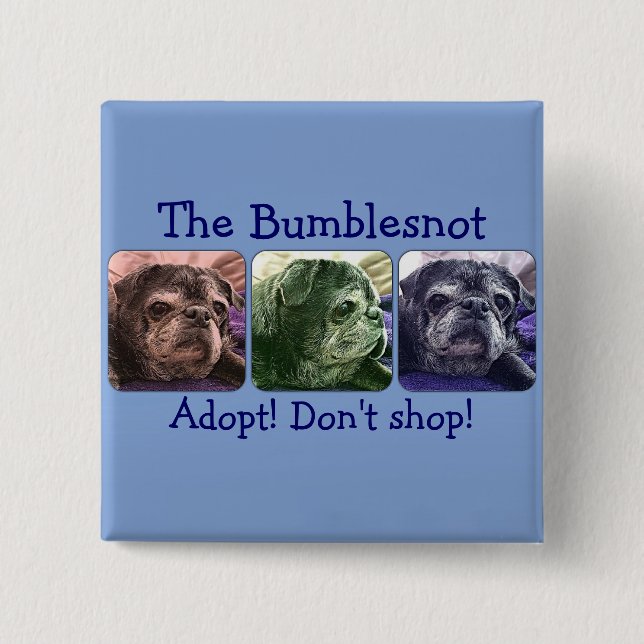 Bumblesnot button: Colour Me Bumble 2 Inch Square Button (Front)