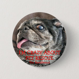 Bumblesnot button: Crazy About Pet Rescue 2 Inch Round Button
