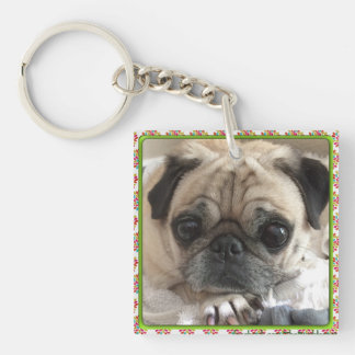 Bumblesnot Keychain: Itsy Pug/Rescue is Love Keychain