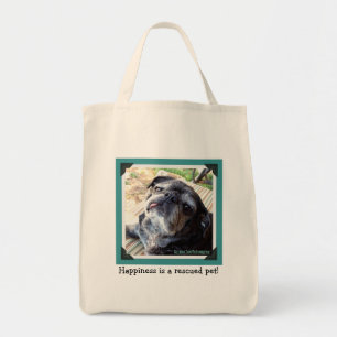 Bumblesnot Tote Bag: Happiness is a rescued pet! Bag