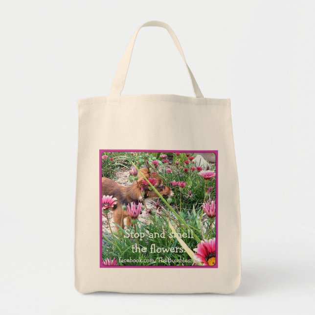 Bumblesnot totebag: The Wee One/Flowers Tote Bag (Front)