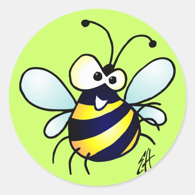 Bumbling Bee Classic Round Sticker (Front)