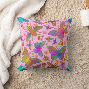 Bumbling Butterflies at Sunset Too Throw Pillow