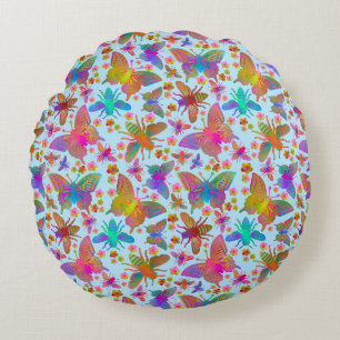 Bumbling Butterflies in Fresh Air DC Round Pillow