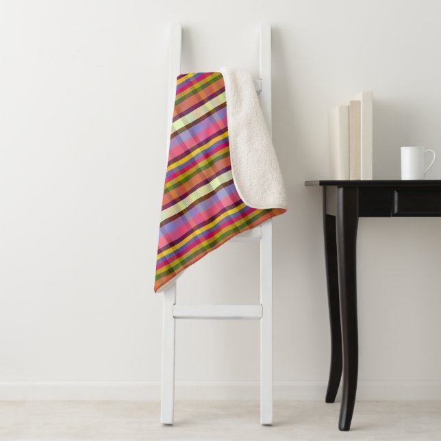 Bumbling Plaid BB Sherpa Blanket (In Situ)