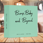 Bump, Baby and Beyond | Mint Green Baby Journal Binder<br><div class="desc">A modern mint green baby journal binder to capture your precious memories throughout pregnancy to parenthood! The design features an informal casual handwritten script typography "bump, baby and beyond" paired with a modern black typography for mom and dad names and even your baby's nickname which ca be easily personalised! The...</div>