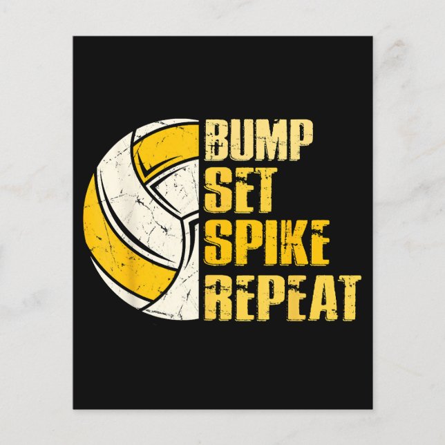 Bump Set Spike Repeat Volleyball Funny (Front)