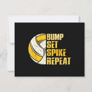Bump Set Spike Repeat Volleyball Funny