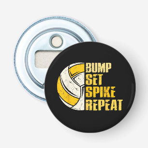 Bump Set Spike Repeat Volleyball Funny Bottle Opener