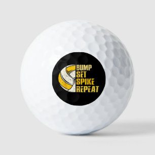 Bump Set Spike Repeat Volleyball Funny Golf Balls