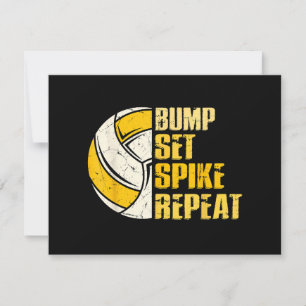 Bump Set Spike Repeat Volleyball Funny Holiday Card