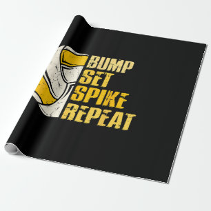Bump Set Spike Repeat Volleyball Funny Wrapping Paper