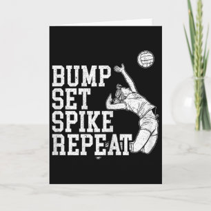 Bump Set Spike Repeat Volleyll Player Coach Gameda Card