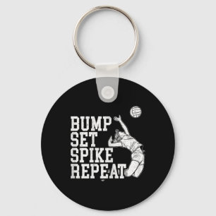 Bump Set Spike Repeat Volleyll Player Coach Gameda Keychain