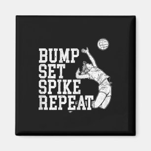 Bump Set Spike Repeat Volleyll Player Coach Gameda Magnet