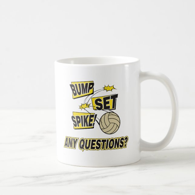 Bump Set Spike Volleyball Gift Coffee Mug (Right)