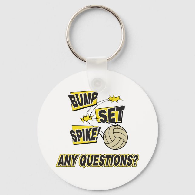 Bump Set Spike Volleyball Gift Keychain (Front)