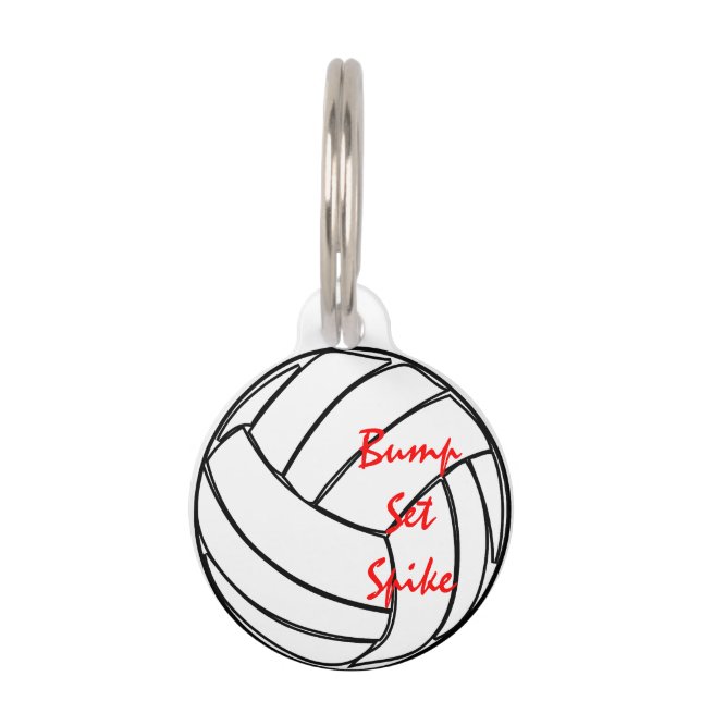 Bump Set Spike Volleyball Pet Tag (Front)