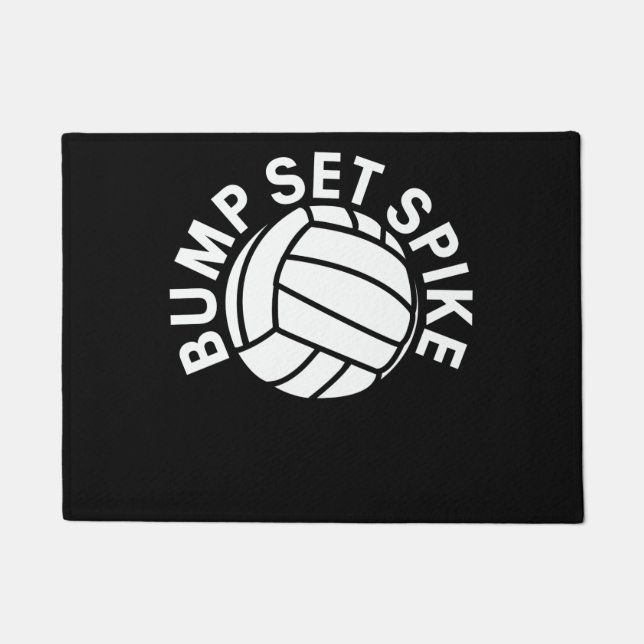 Bump set spike volleyball team doormat (Front)