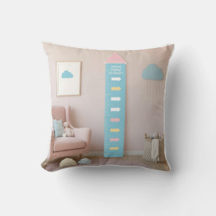 Bump to Baby Cloud Growth Chart Throw Pillow