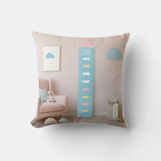 Bump to Baby Cloud Growth Chart Throw Pillow