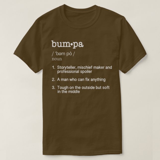 Bumpa Definition T Funny Fathers Day Gift Tee  (Design Front)