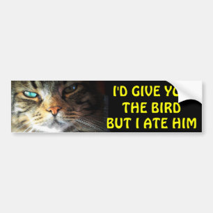 Bumper Cat Ate The Bird Anti Tailgating Sticker