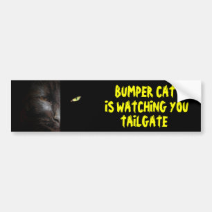 Bumper Cat is Watching You Tailgate 37 Bumper Sticker
