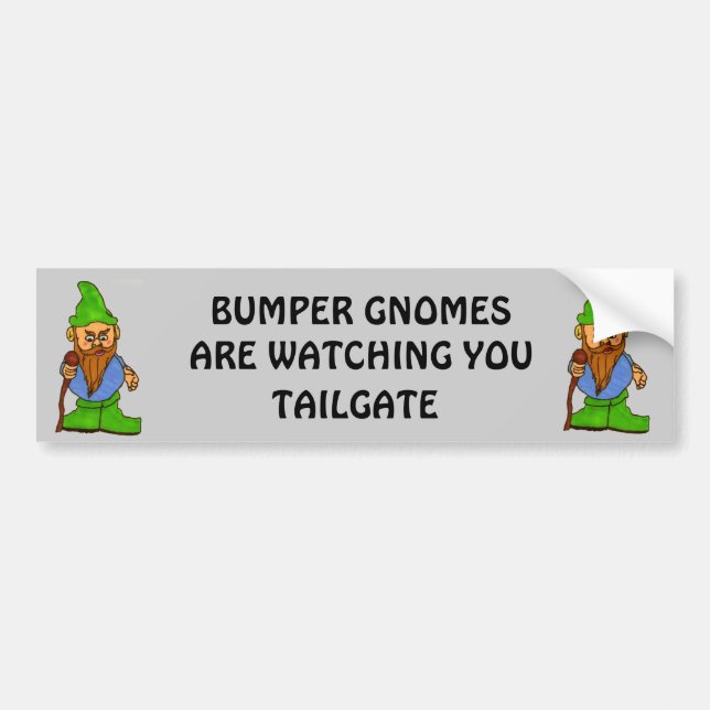 Bumper Gnomes Are Watching You Tailgate Sticker (Front)