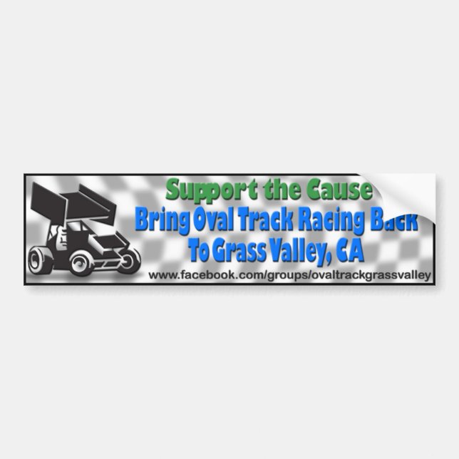 Bumper Sticker 1, Bring Oval Track Racing to GV (Front)