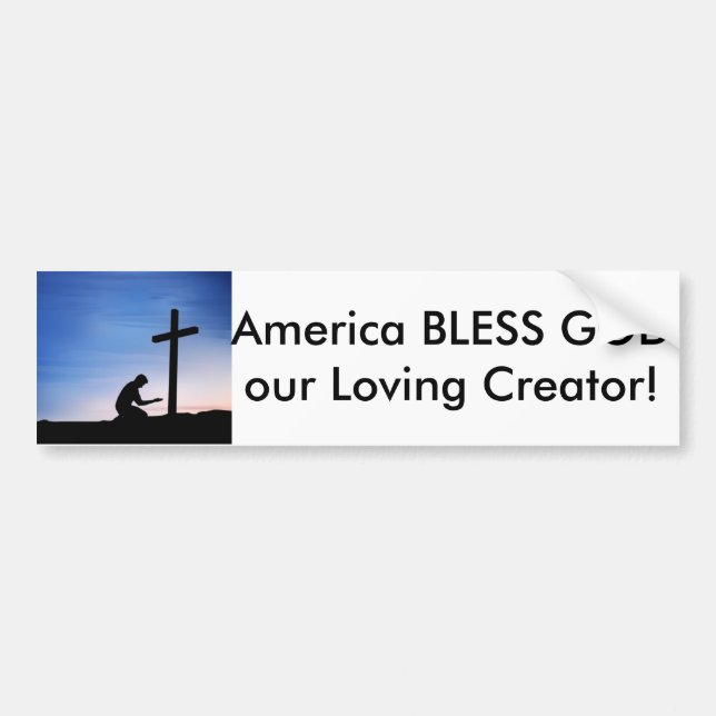 Bumper Sticker, America bless God our Creator Sticker (Front)