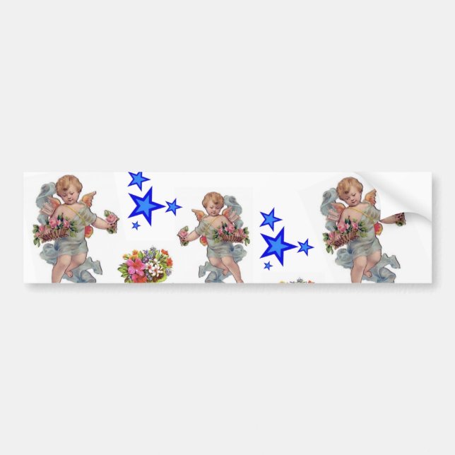 Bumper Sticker Angels Blue Stars (Front)