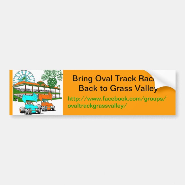 Bumper Sticker, Bring Oval Track Racing to GV Bumper Sticker (Front)