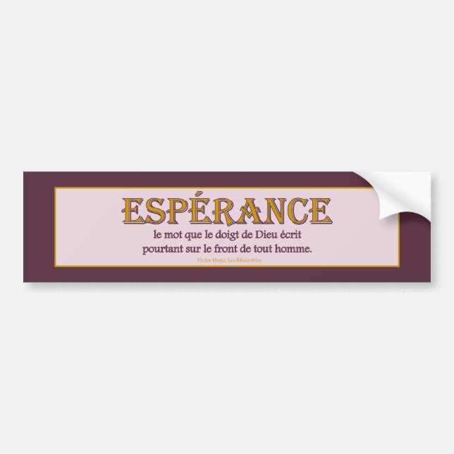 Bumper Sticker: Espérance Bumper Sticker (Front)