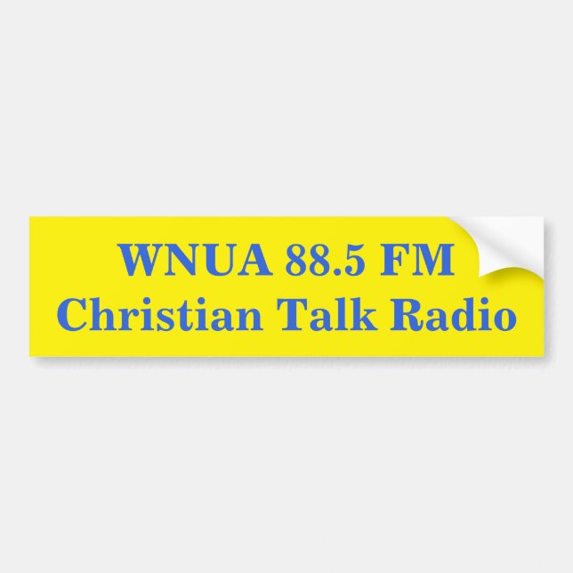 Bumper Sticker for WNUA 88.5 FM, Williamstown, KY (Front)