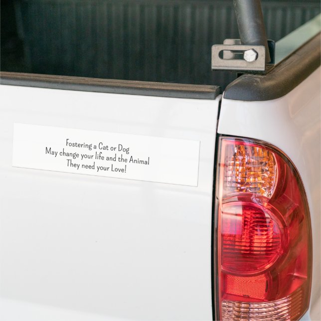 Bumper Sticker Fostering Cat & Dog (On Truck)