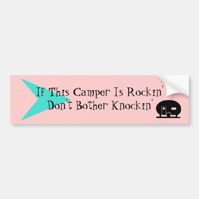 Bumper Sticker Fun Vintage Camper TT Humour (Front)