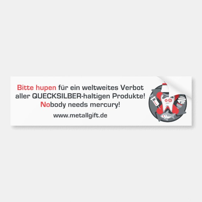 Bumper sticker (German, white) (Front)