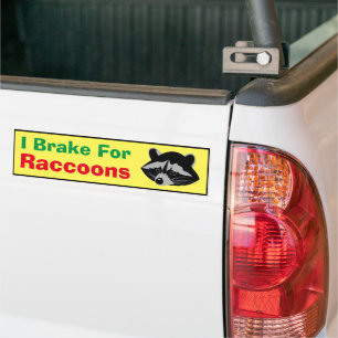 Bumper Sticker - I Brake For Raccoons