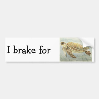 Bumper Sticker - I brake for sea turtles