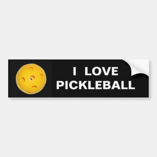 Bumper Sticker: I  Love Pickleball Sticker