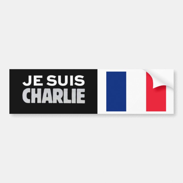 Bumper Sticker Je Suis CHARLIE with French Flag (Front)