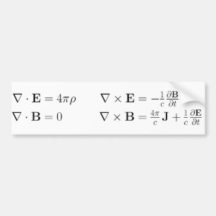 Bumper sticker, Maxwell's equations Bumper Sticker