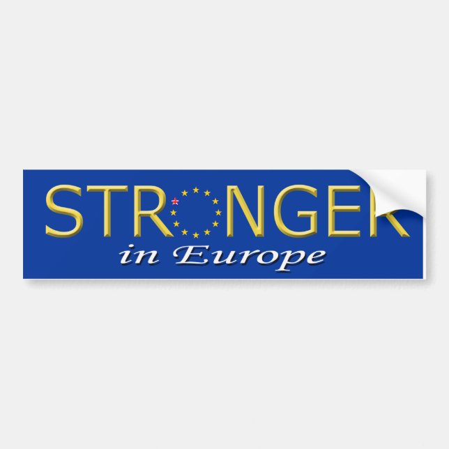 Bumper Sticker Stronger in Europe 2 (Front)